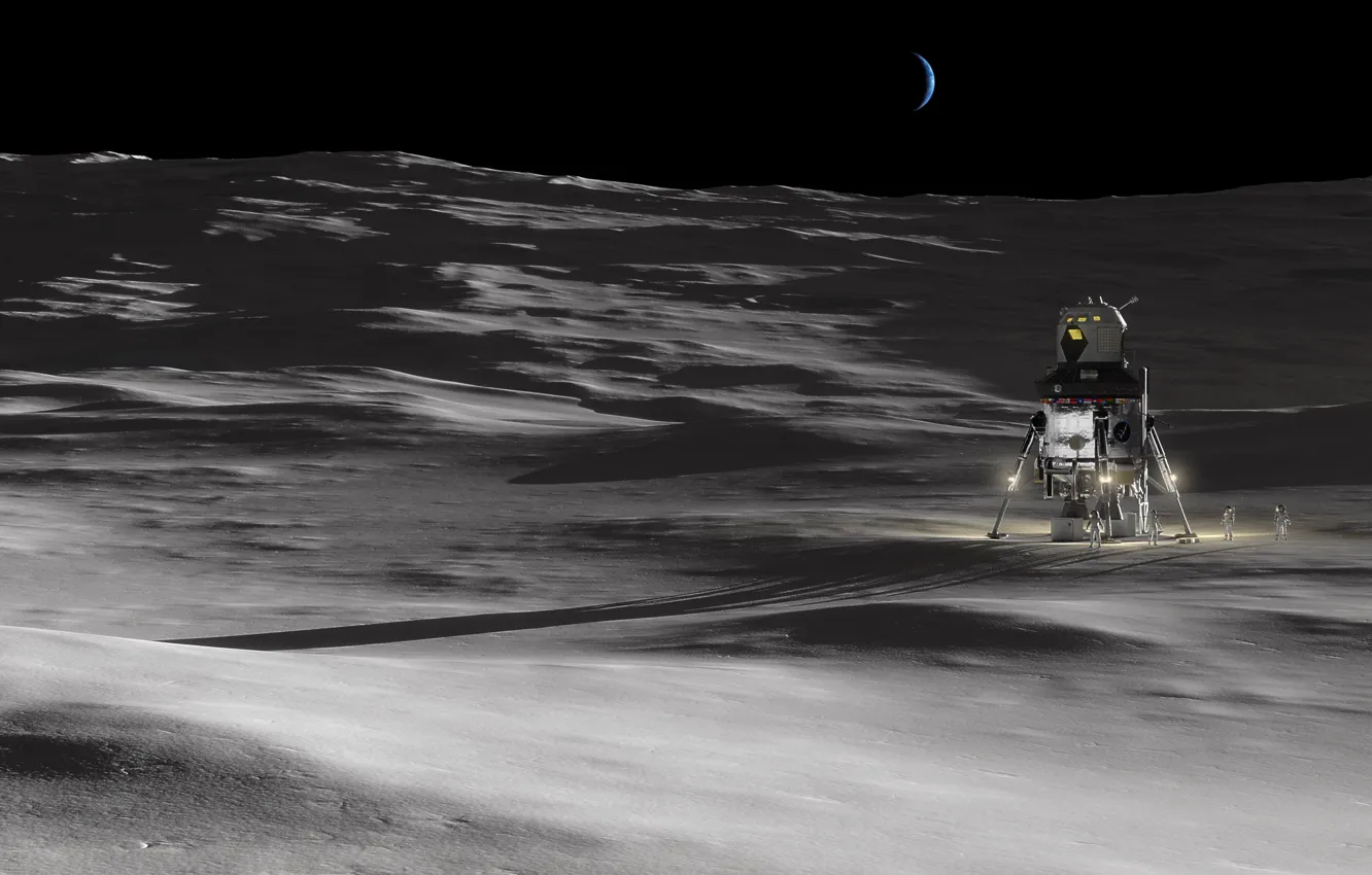 Photo wallpaper surface, the moon, astronaut, Orion’s