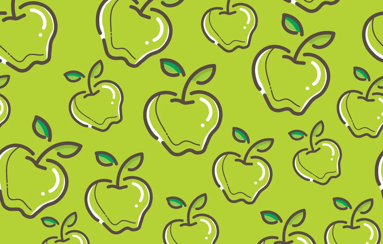Photo wallpaper green, background, apples, texture
