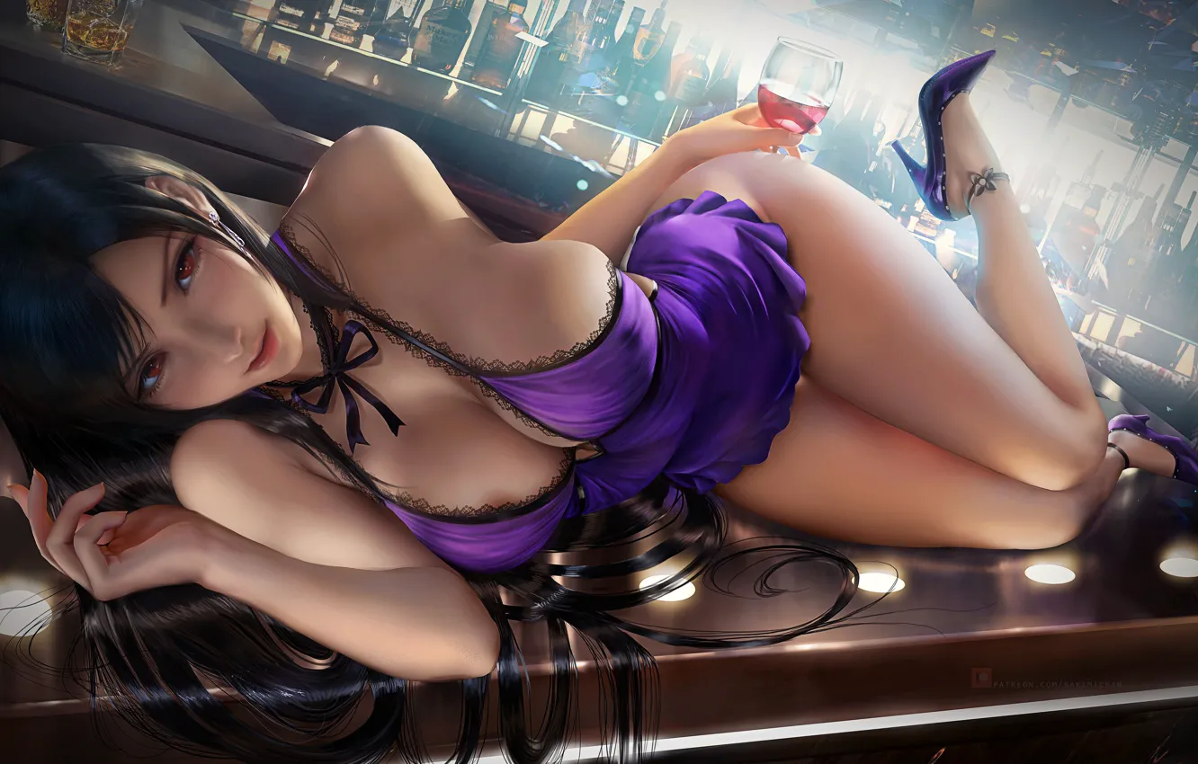 Photo wallpaper girl, game, final fantasy, video game, console, Tifa Lockhart, virtual