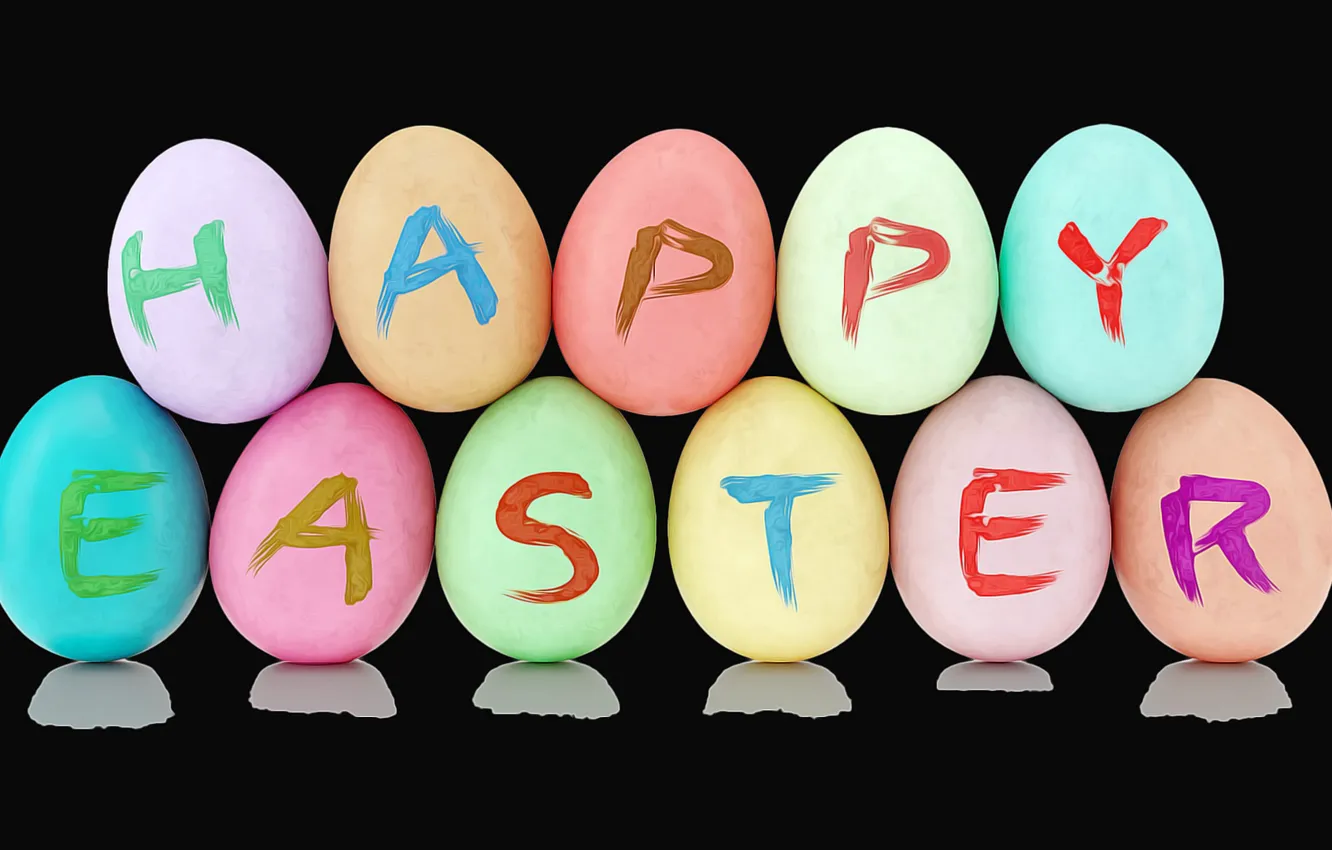 Photo wallpaper Congratulations, Easter, Eggs