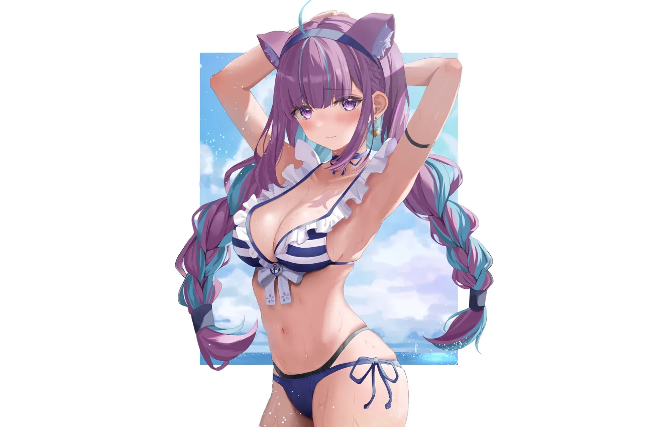 Photo wallpaper girl, hot, sexy, pussy, boobs, anime, pretty, kitty