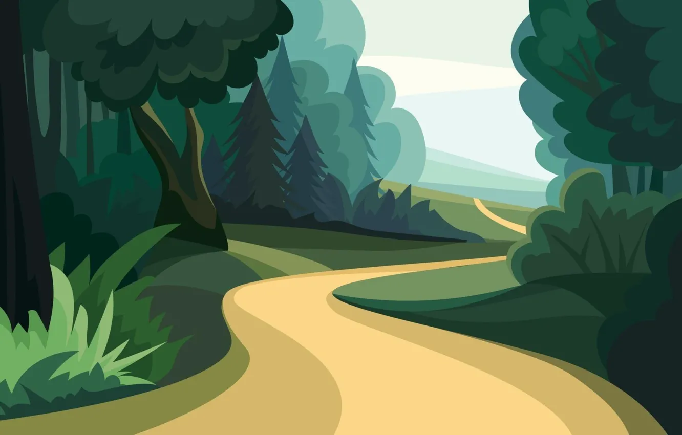 Photo wallpaper forest, mountains, nature, background, forest, nature, background, mountains
