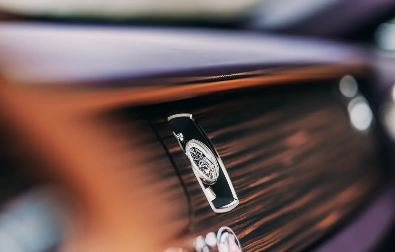 Photo wallpaper Rolls-Royce, interior, watch, Amethyst, Rolls-Royce Amethyst Droptail