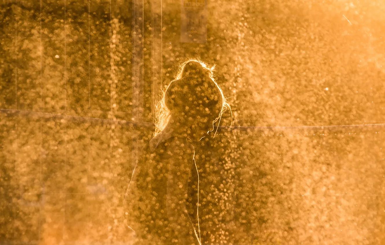 Photo wallpaper summer, rain, girl