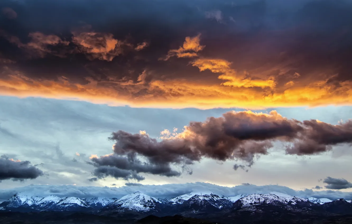 Photo wallpaper the sky, landscape, mountains