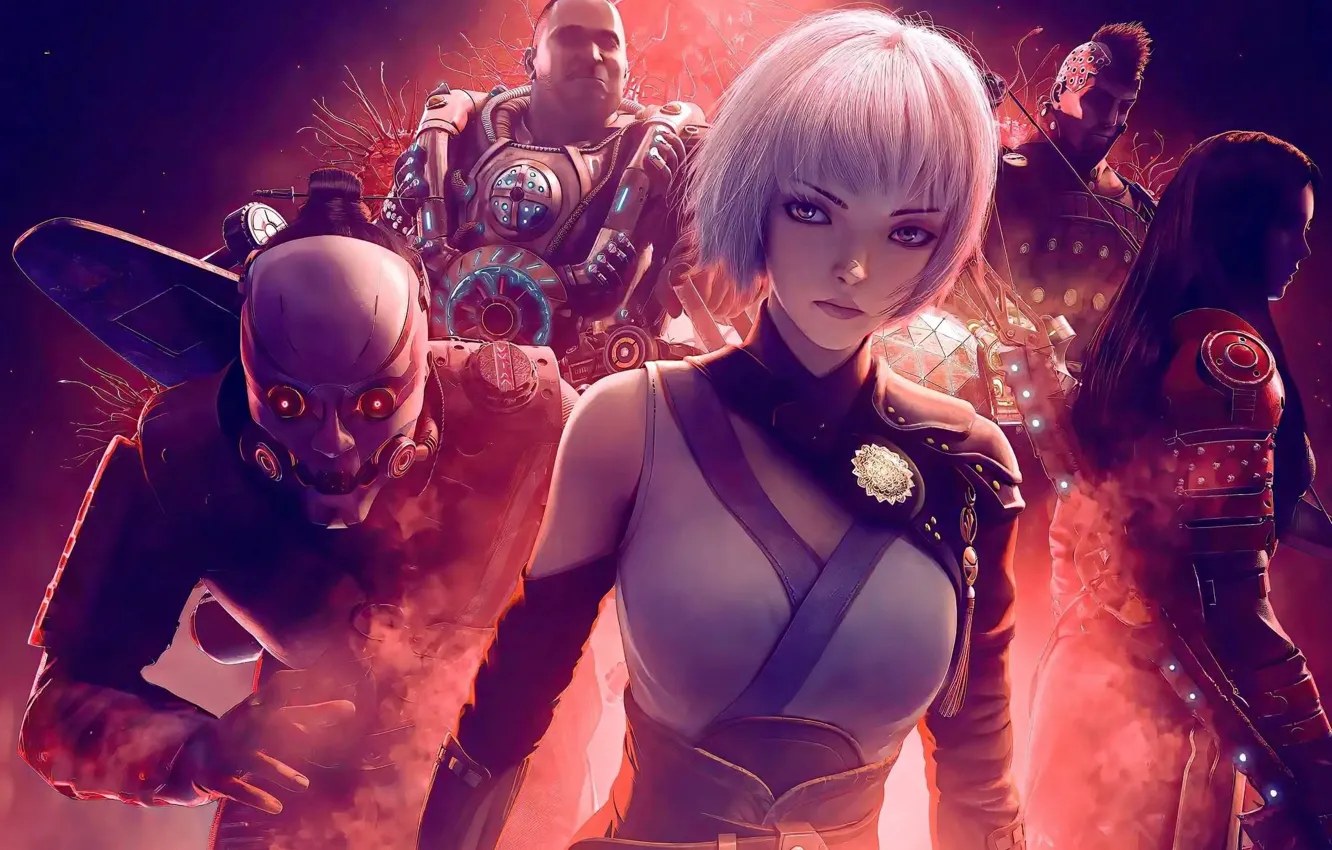 Photo wallpaper CGI, fantasy girl, silver hair, fantasy men, Ling Long, Go To Yuekui