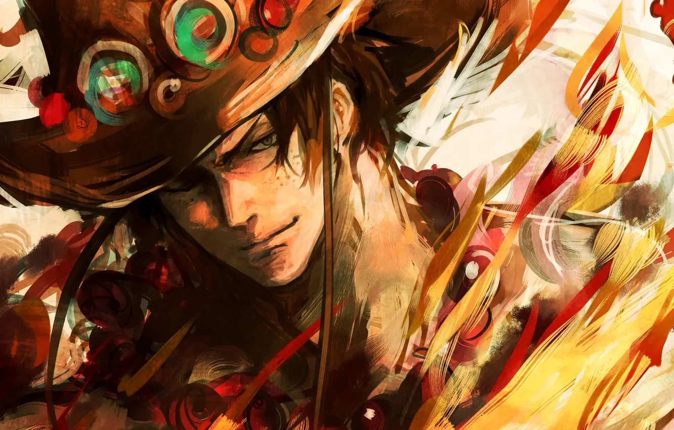 Photo wallpaper hat, guy, One Piece