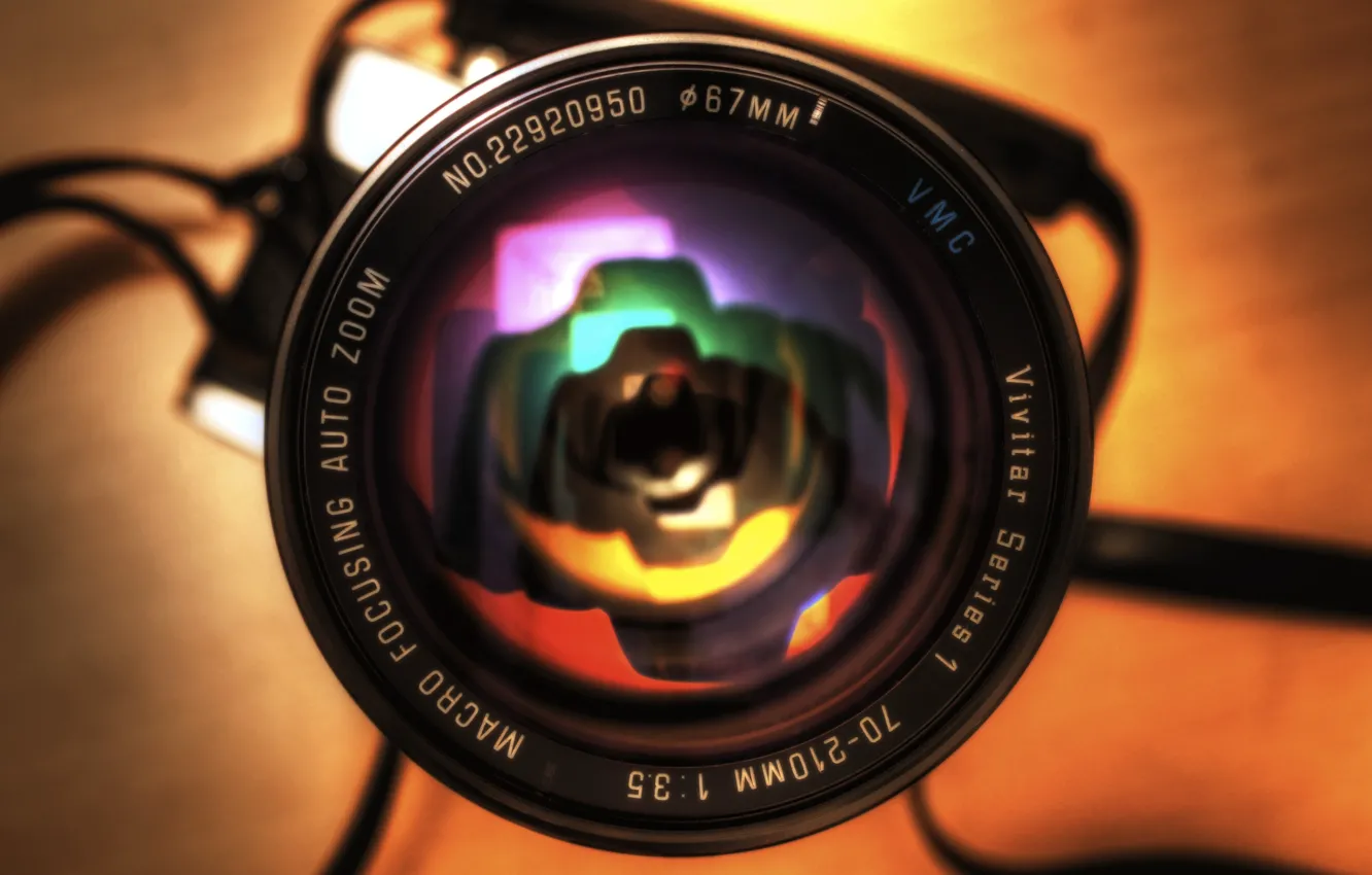 Photo wallpaper HDR, Reflection, the camera, lens, rainbow, photography, camera, canon