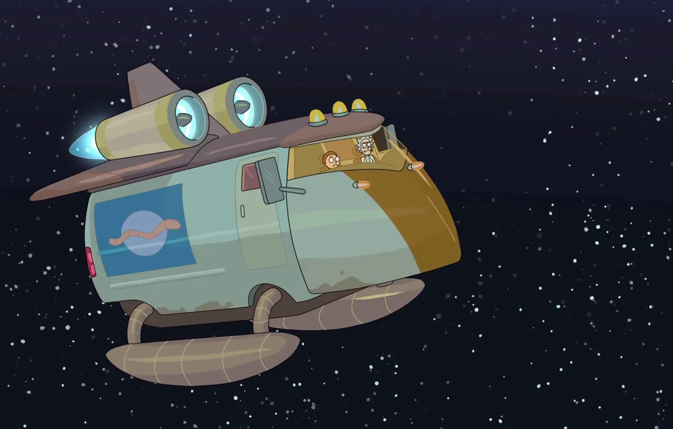 Photo wallpaper machine, space, cartoon, Smith, Sanchez, Rick, Rick and Morty, Rick and Morty