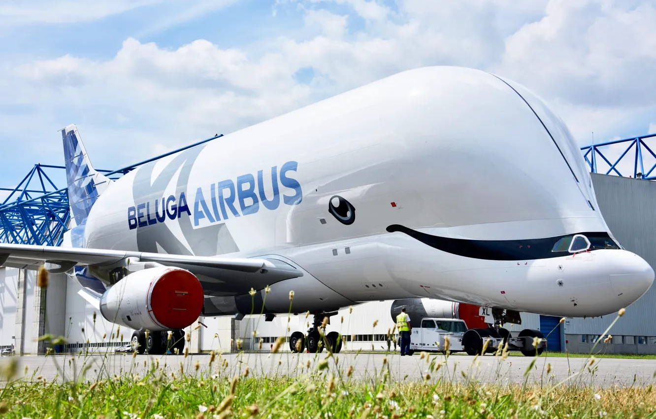 Photo wallpaper the plane, Cargo, Airbus, Beluga, A300, Airbus Beluga, Super Transporter, Beluga XL