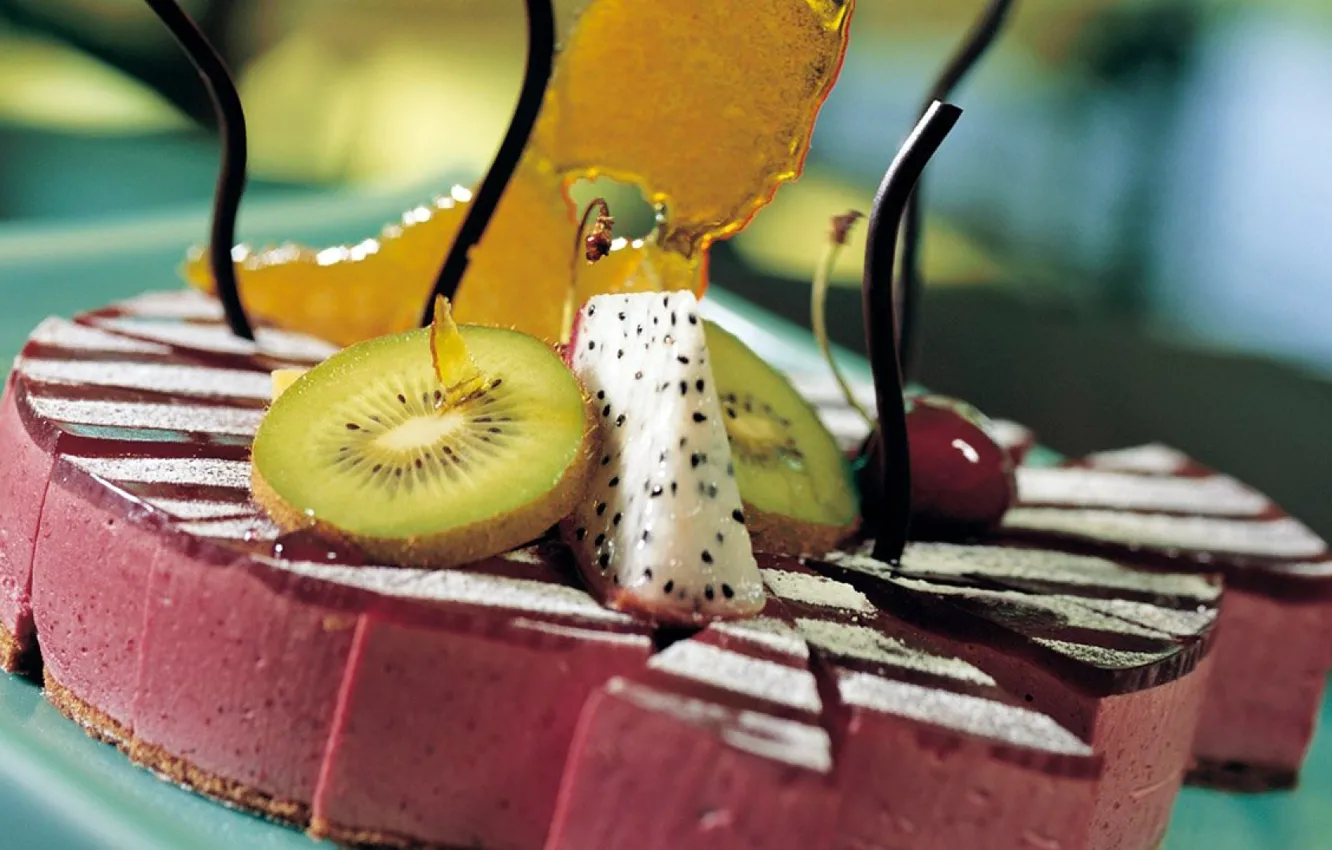 Photo wallpaper kiwi, cake, cakes