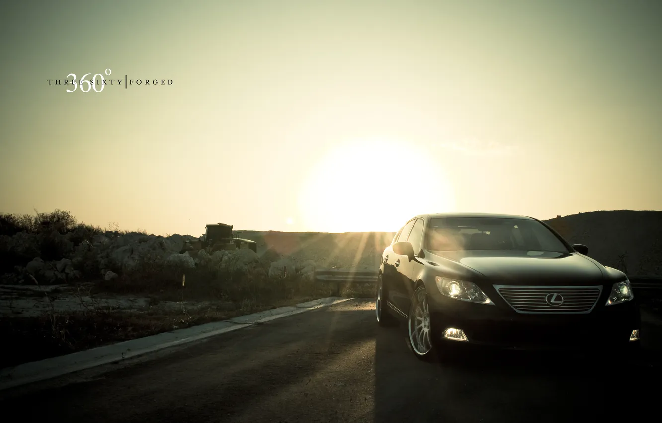 Photo wallpaper sunset, lights, Lexus, before, sedan, 360, Lexus, luxury
