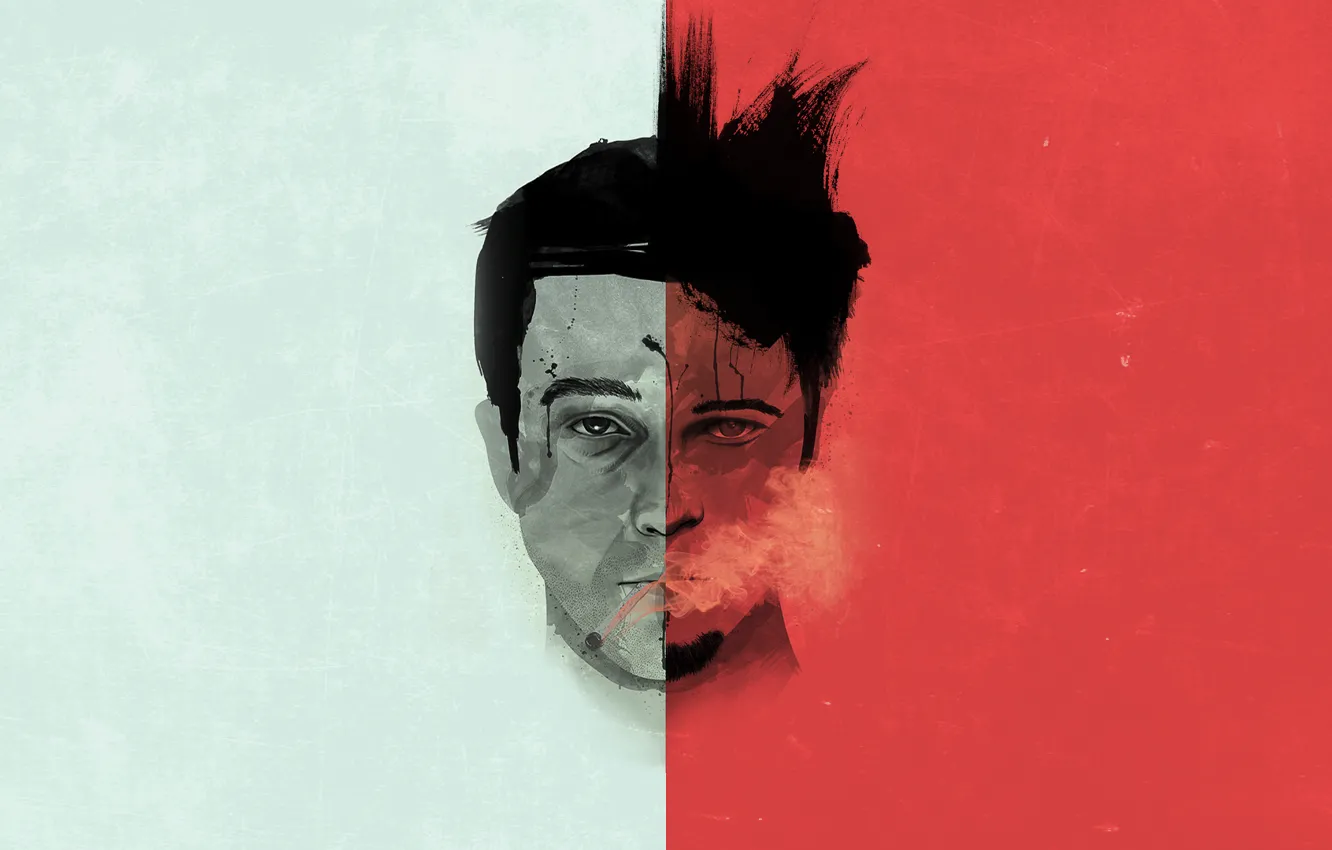 Photo wallpaper Brad Pitt, Edward Norton, Fight Club, fight club