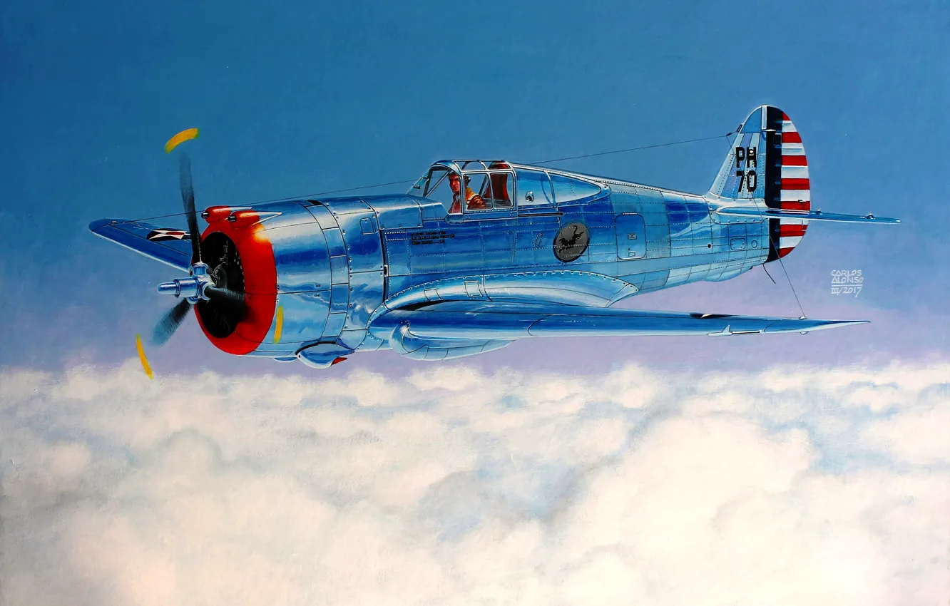 Photo wallpaper fighter, USA, mohawk, Curtiss P-36 Hawk, Hawk 75