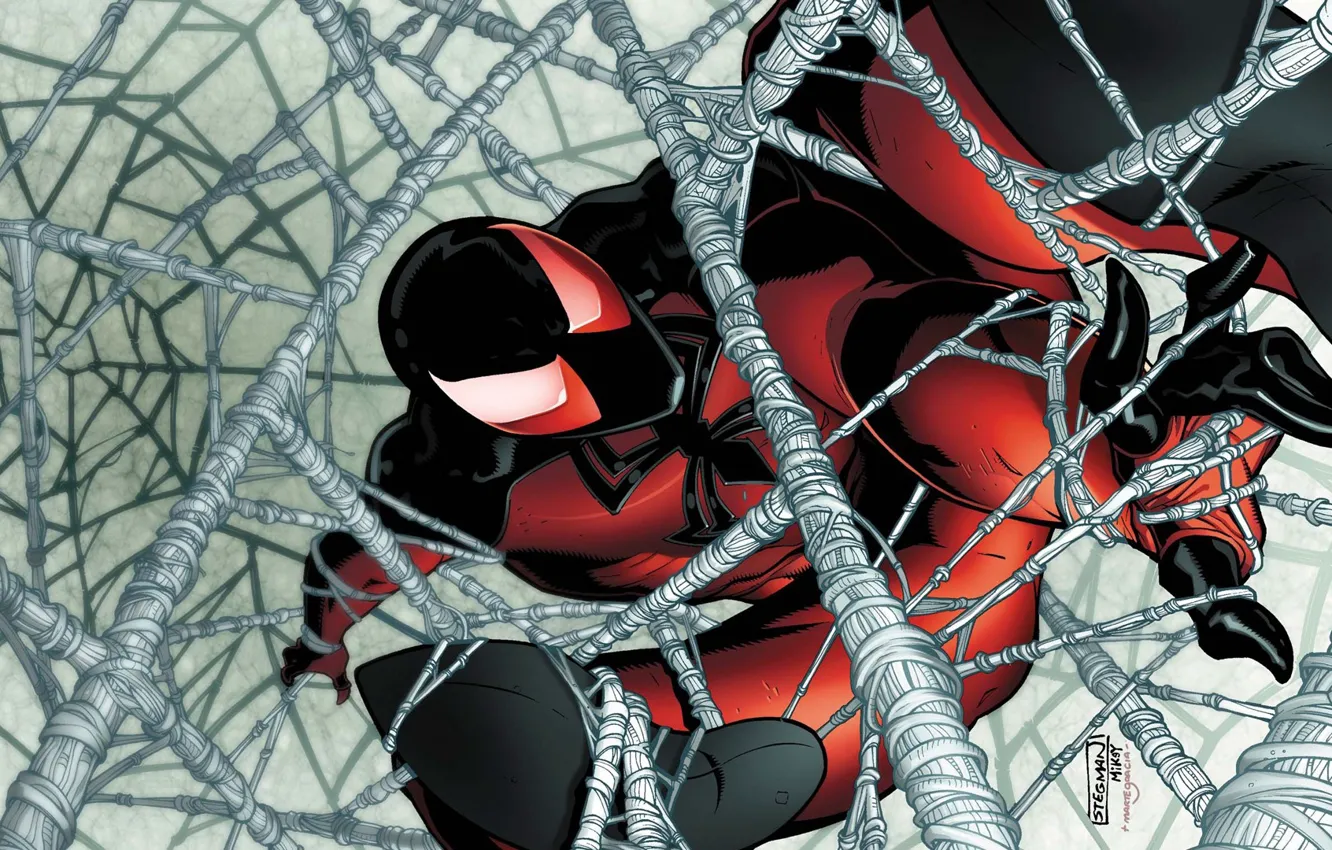 Photo wallpaper web, clone, comic, Marvel Comics, Spider Man, Cain, Scarlet Spider