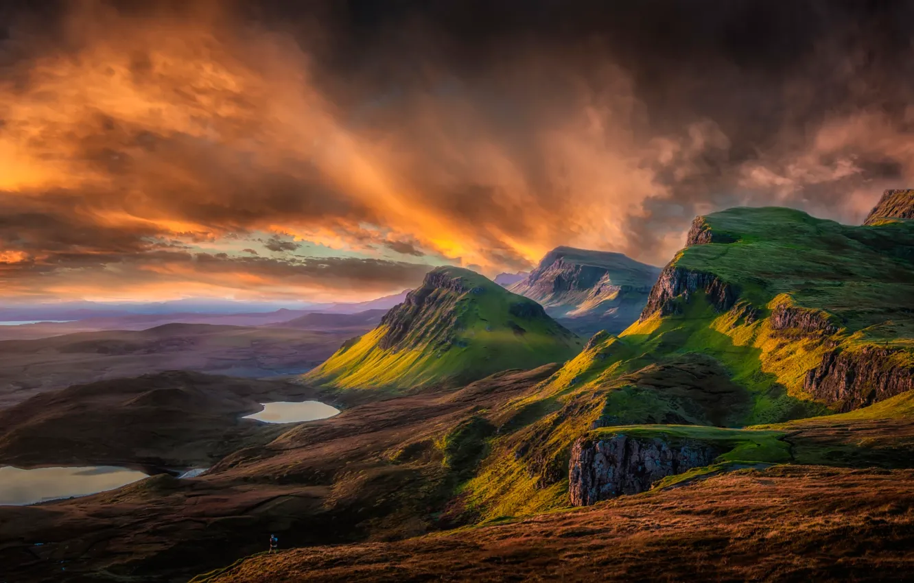 Photo wallpaper mountains, rocks, people