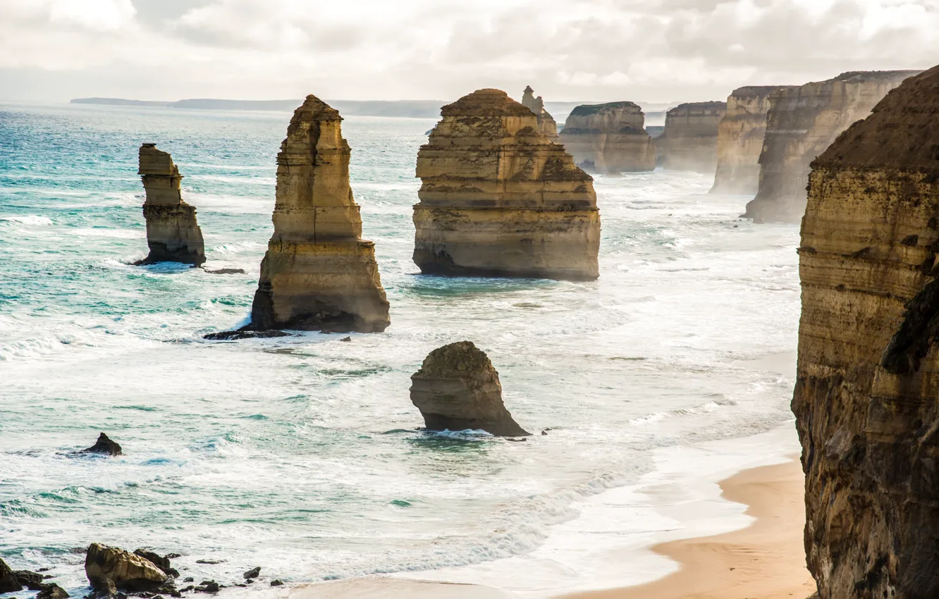 Photo wallpaper sand, sea, wave, beach, summer, the sky, stones, rocks