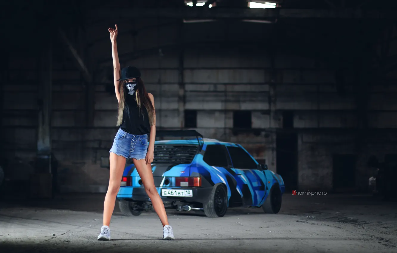 Photo wallpaper girl, cramps, vaz2108, Lada R8, iling show