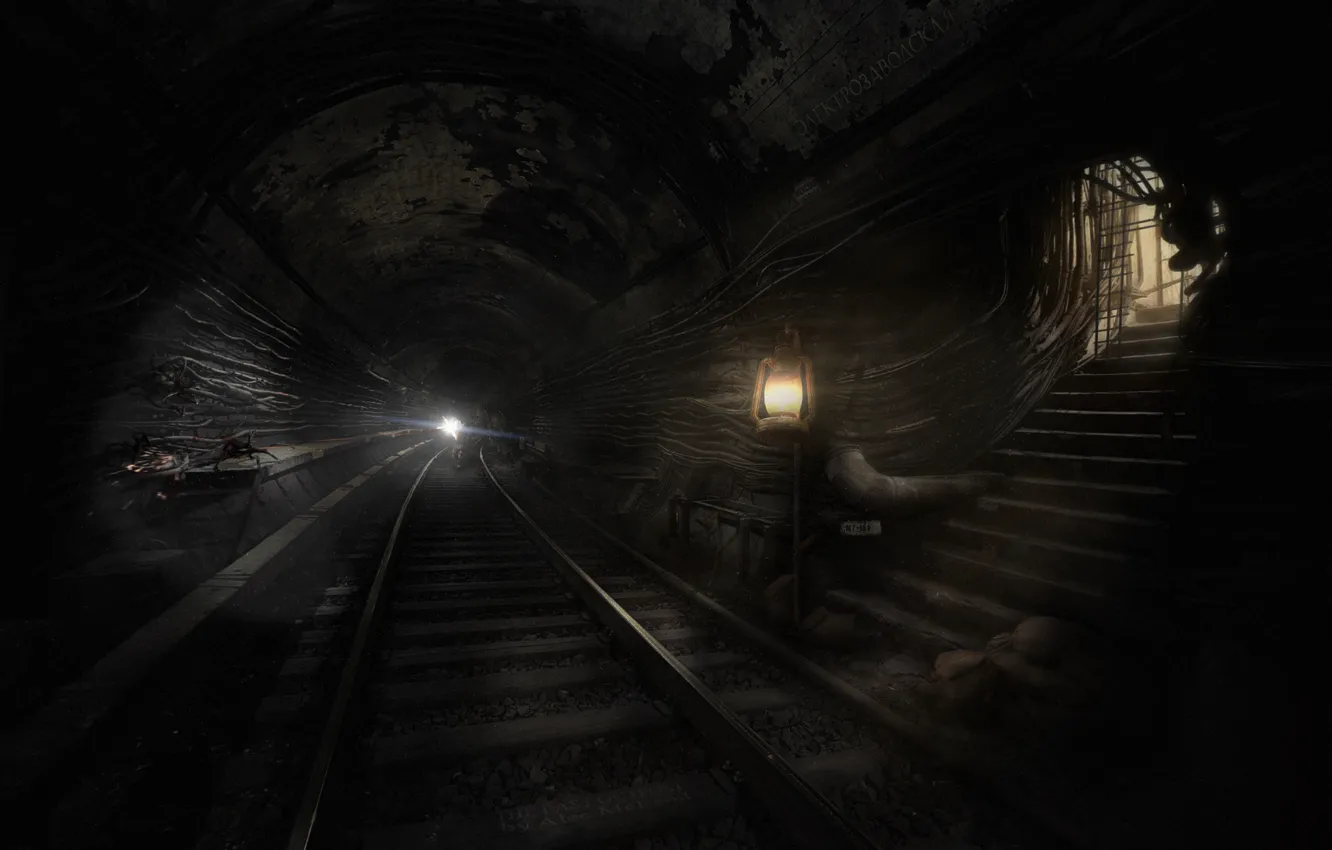 Photo wallpaper darkness, metro, monster, metro last light