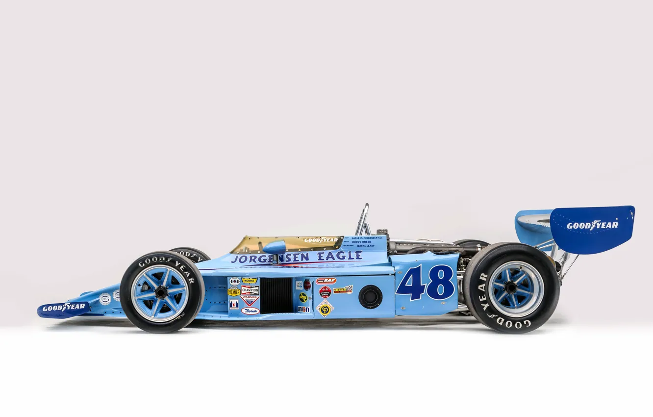 Photo wallpaper Wheel, Profile, Eagle, 1975, Classic car, Sports car, Indianapolis 500, Indianapolis 500-Mile Race