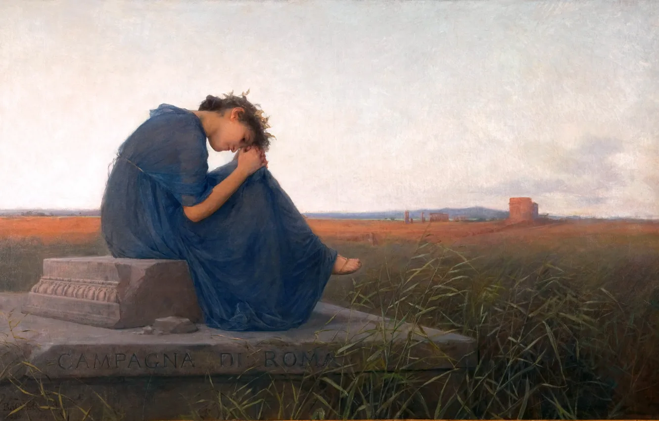 Photo wallpaper girl, picture, tomb, Austrian artist, Rudolf Bacher, Rudolf Bacher, Tomb of Cecilia Metella