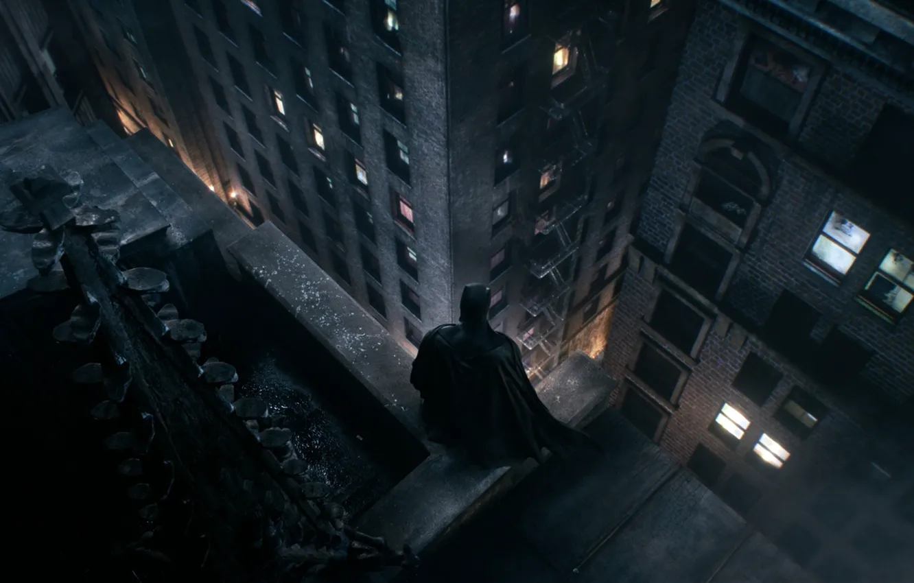 Photo wallpaper Roof, The Dark Knight, Batman, Gotham, Gotham