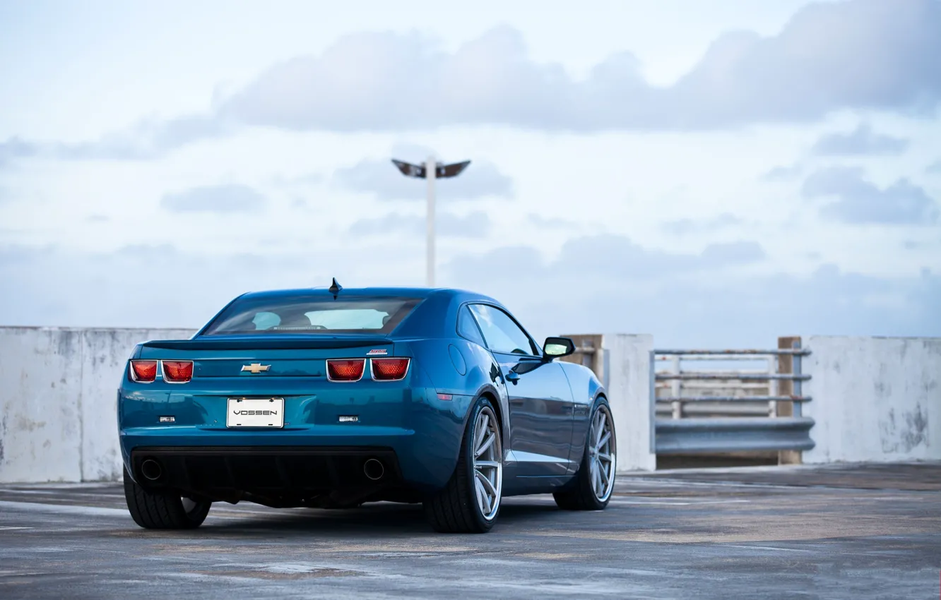 Photo wallpaper the sky, clouds, blue, lantern, Chevrolet, chevrolet, sky, blue