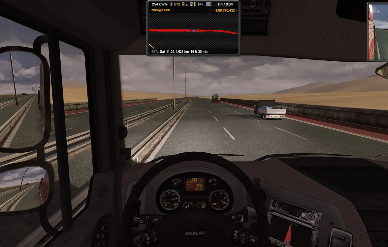 Photo wallpaper desert, highway, TruckSimMap, EuroTruckSimulator2