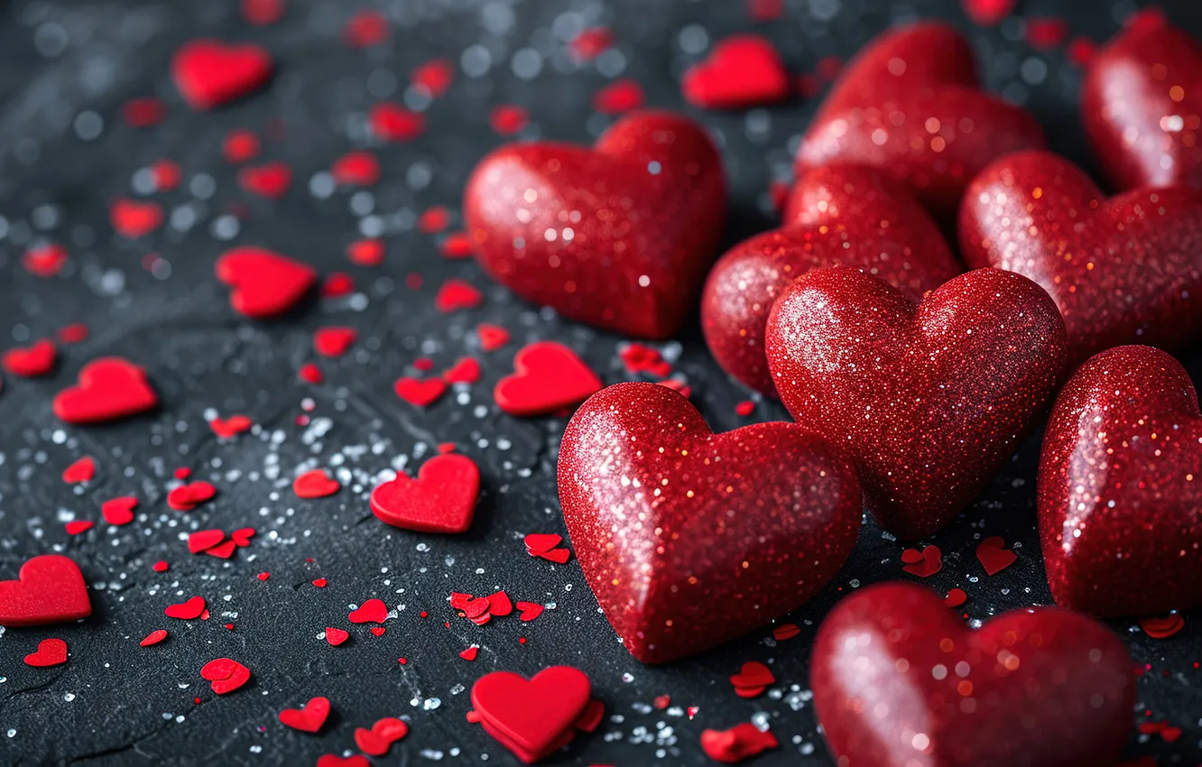 Photo wallpaper love, background, romance, heart, hearts, red, love, happy