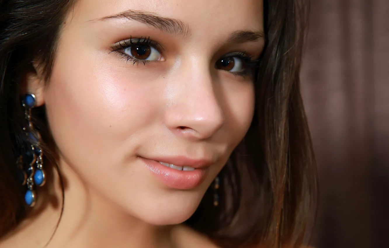 Photo wallpaper face, model, earrings, Alma, Emmy, Arina F