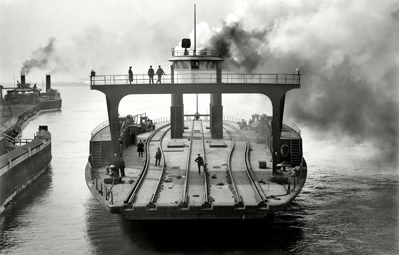 Photo wallpaper retro, ship, USA, ferry