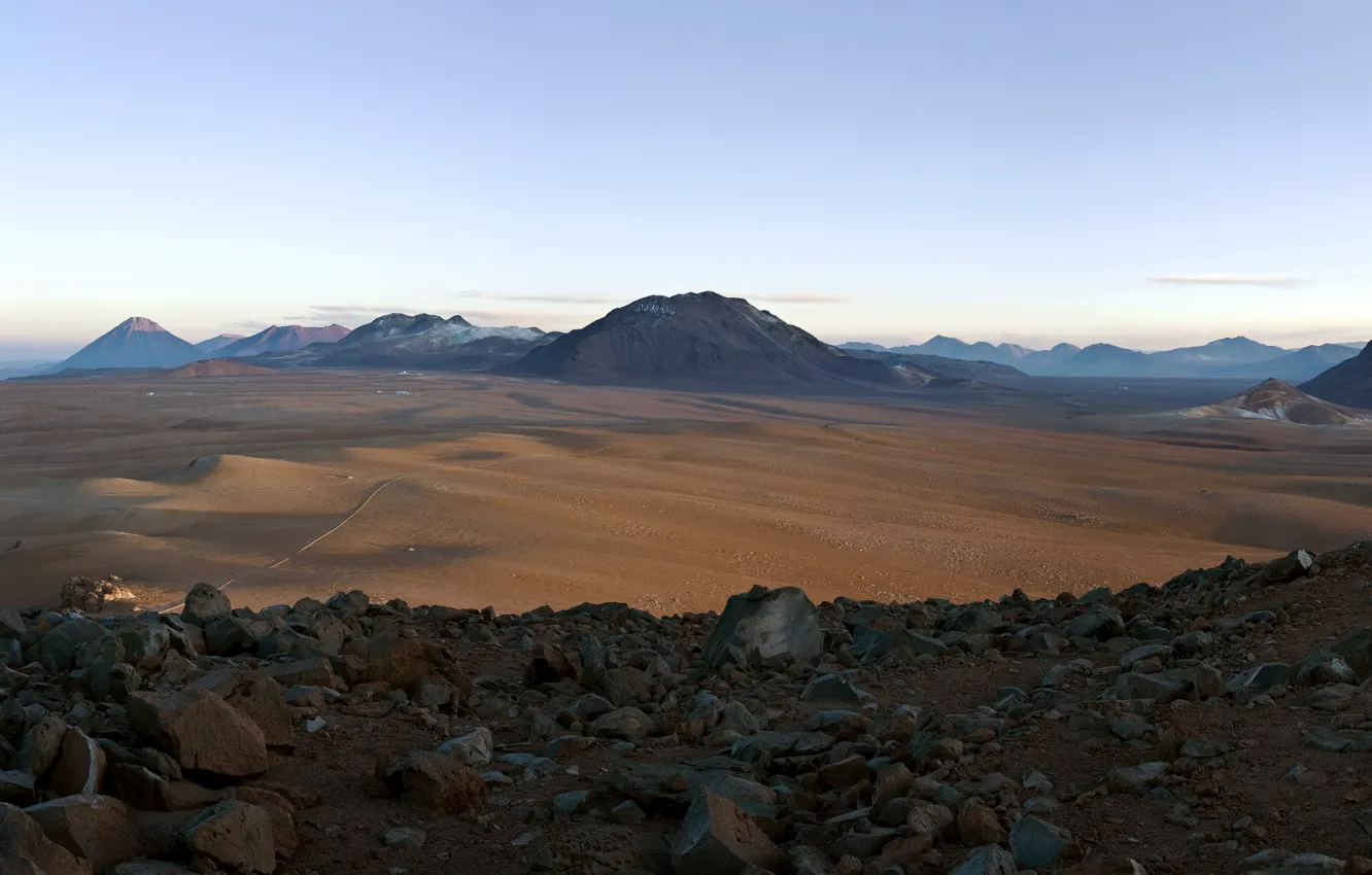 Photo wallpaper Argentina, Chili, Bolivia, Panoramic View, The Chajnantor plain, Before ALMA, The Andes