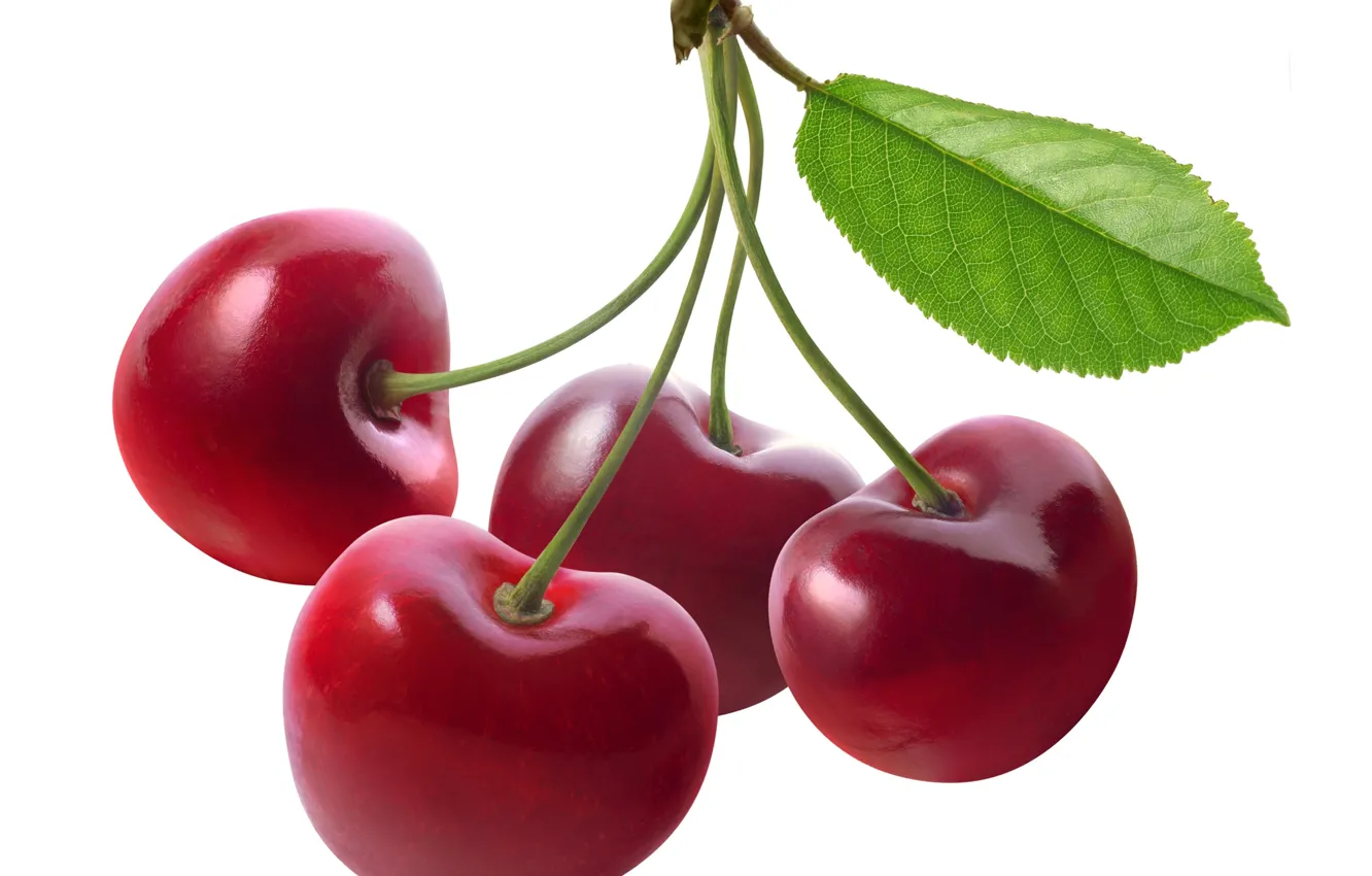 Photo wallpaper cherry, food, berry, leaf, cherry