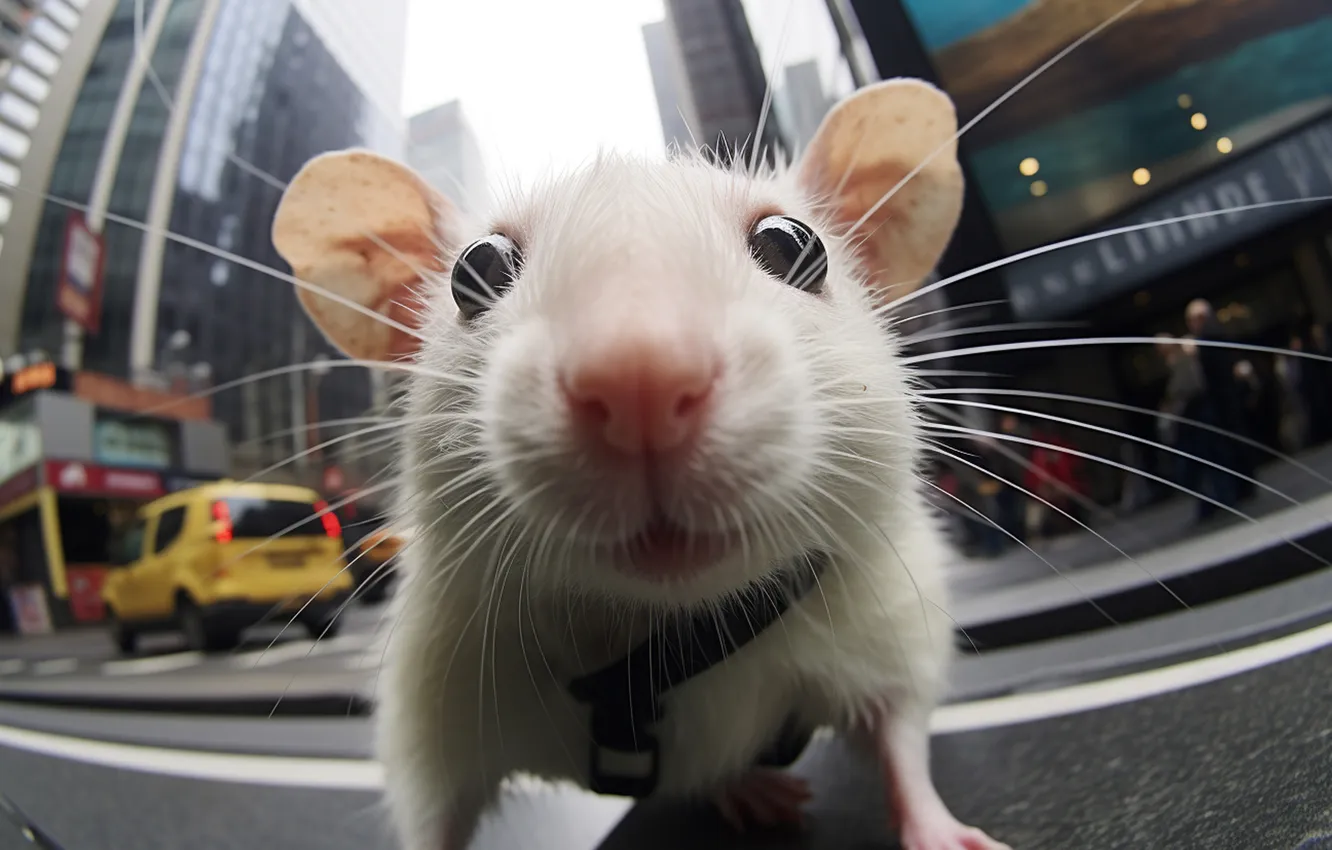 Photo wallpaper cute, rat, living, outdoors