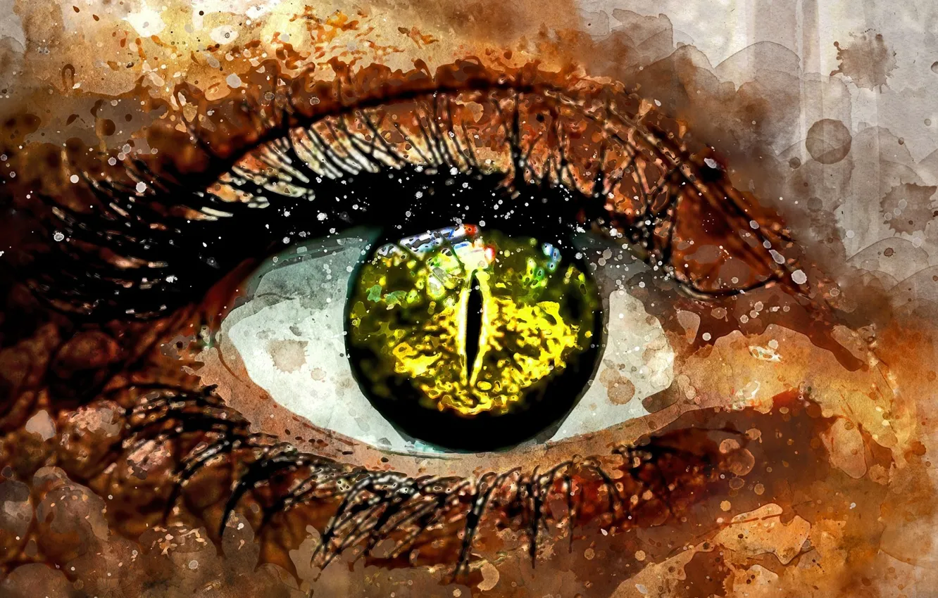 Photo wallpaper eyes, collage, the pupil