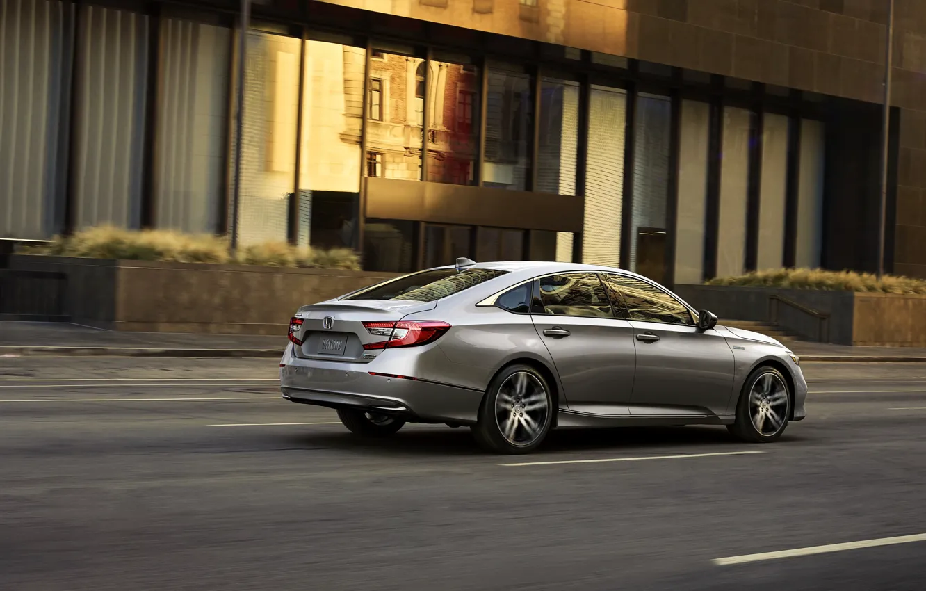 Photo wallpaper street, Honda, Accord, sedan, Hybrid, hybrid, Touring, four-door