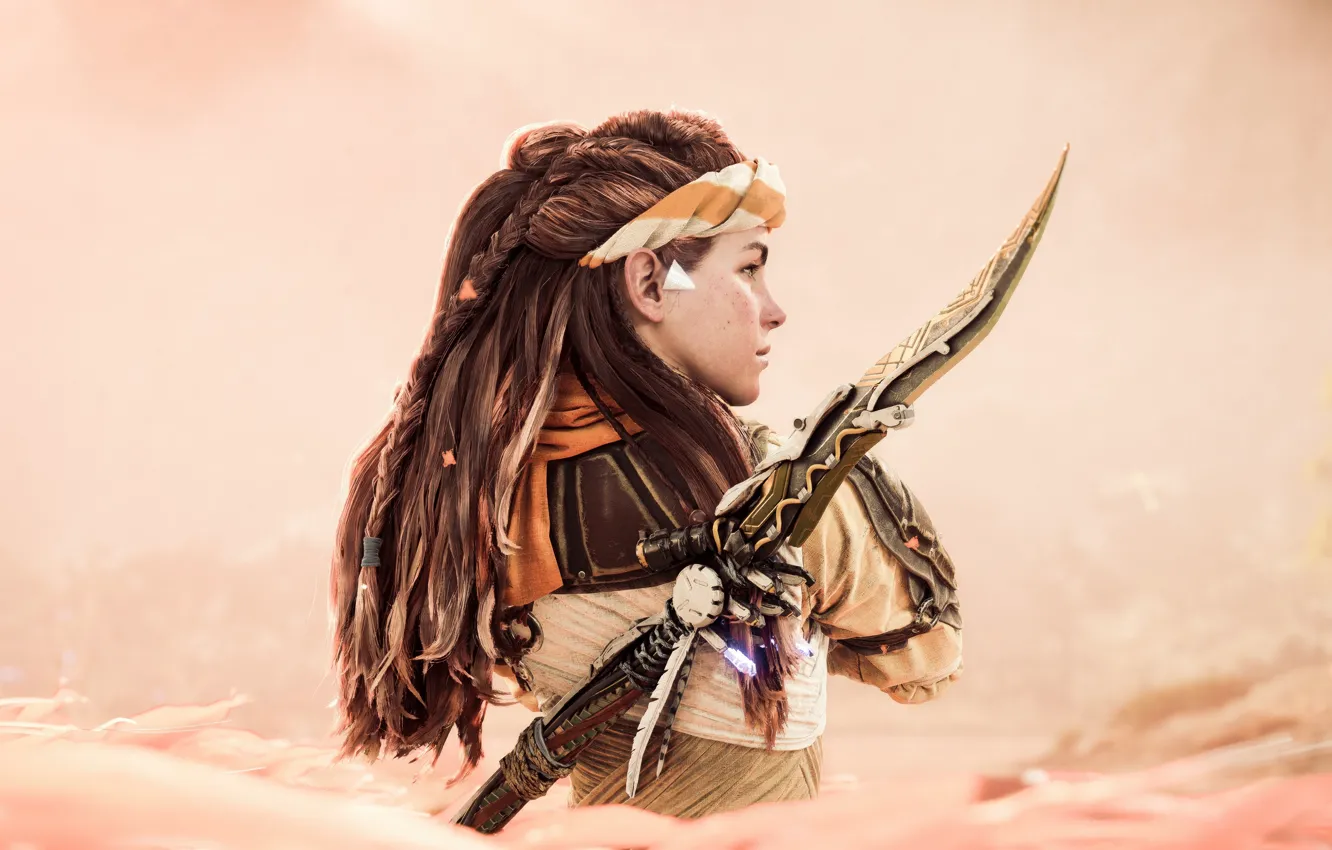 Photo wallpaper game, Video Games, WEST, weapons, Horizon Forbidden West, Forbidden, girl, 2023