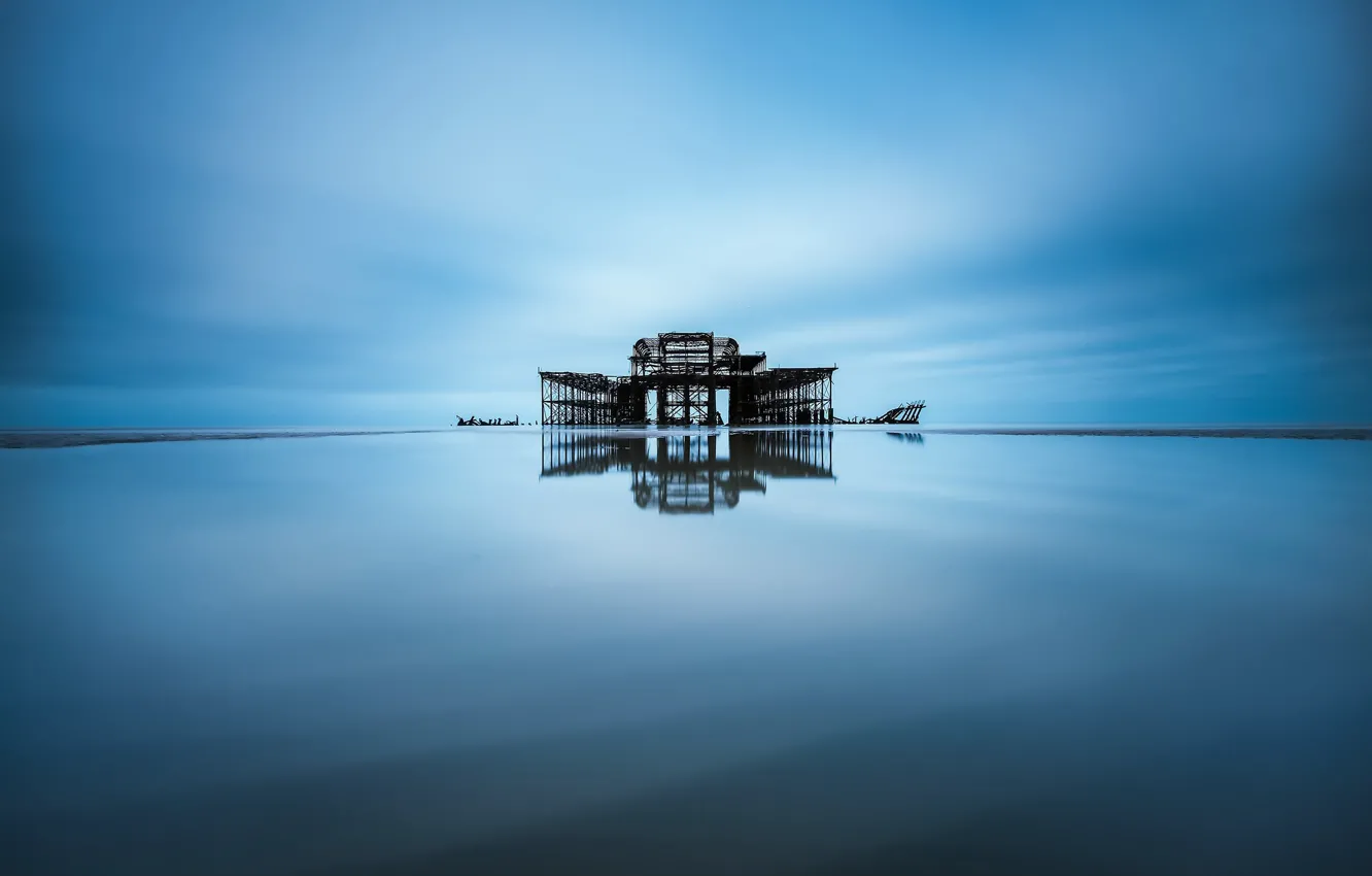 Photo wallpaper sea, design, horizon, flat land