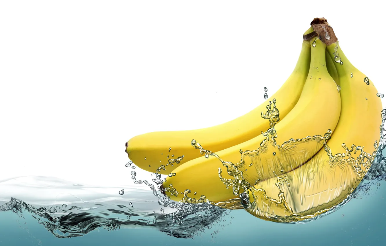 Photo wallpaper water, squirt, bananas