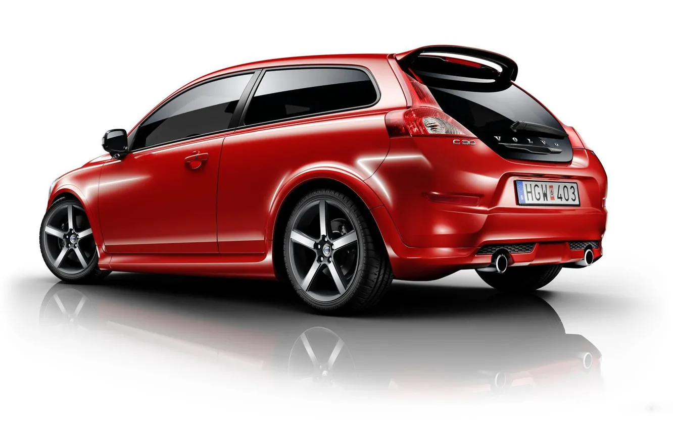 Photo wallpaper red, Volvo, red, hatchback, tinted, R-Design, C30