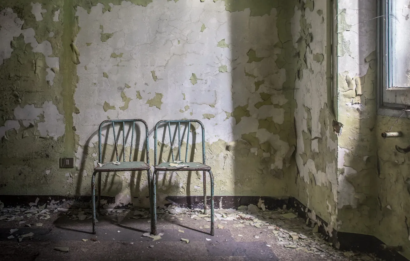 Photo wallpaper room, window, chair