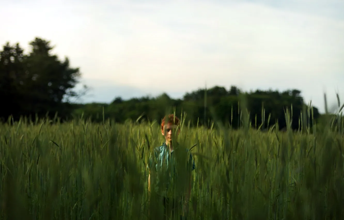 Photo wallpaper field, mood, boy