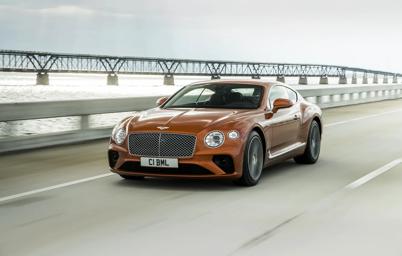 Photo wallpaper bridge, coupe, speed, Bentley, 2019, Continental GT V8