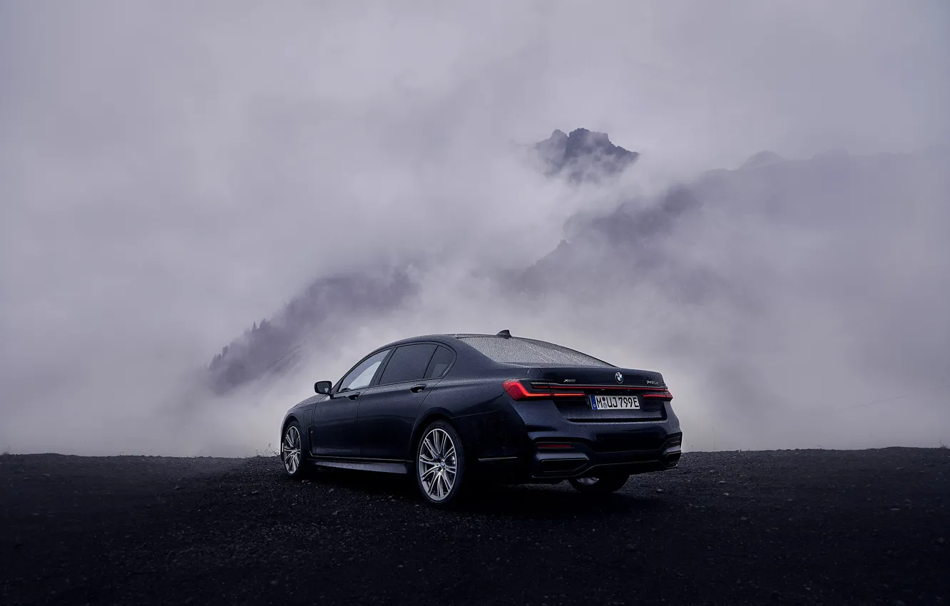 Photo wallpaper clouds, BMW, back, sedan, G12, 2020, 7, 7-series