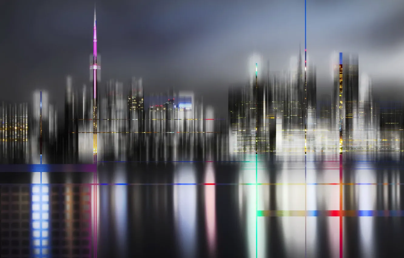 Photo wallpaper night, abstraction, the city