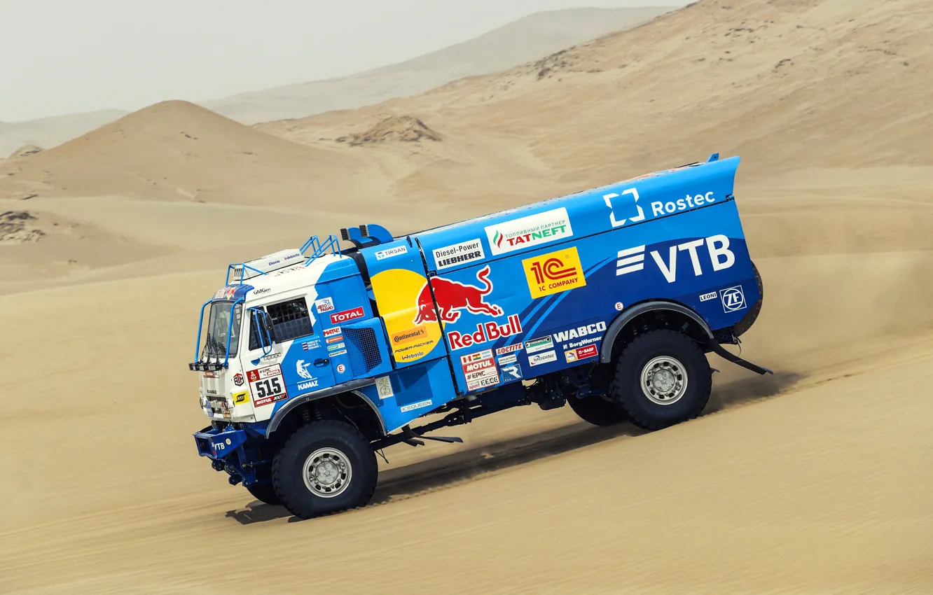 Photo wallpaper Speed, Truck, Race, Master, Russia, Kamaz, Rally, Dakar