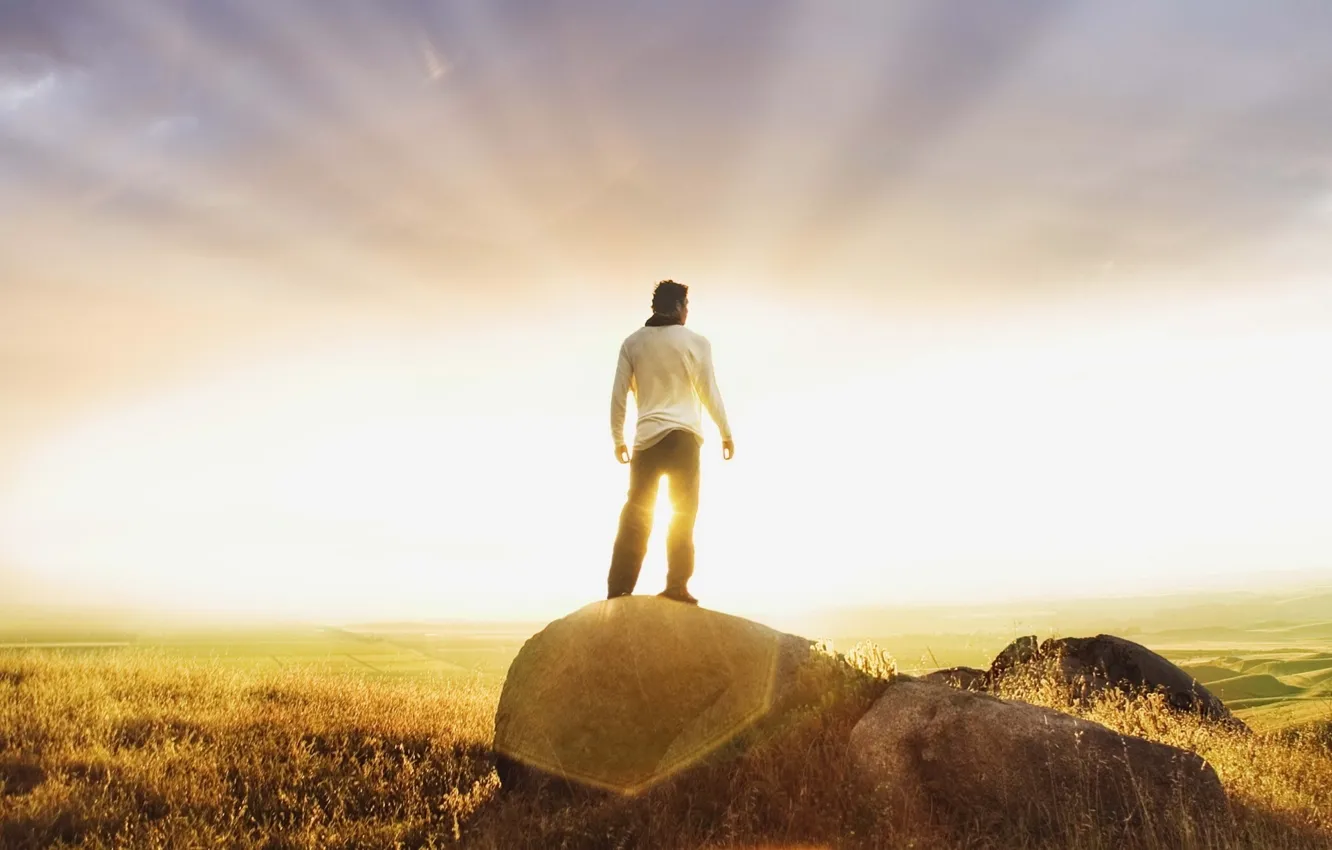 Photo wallpaper the sun, light, dal, male