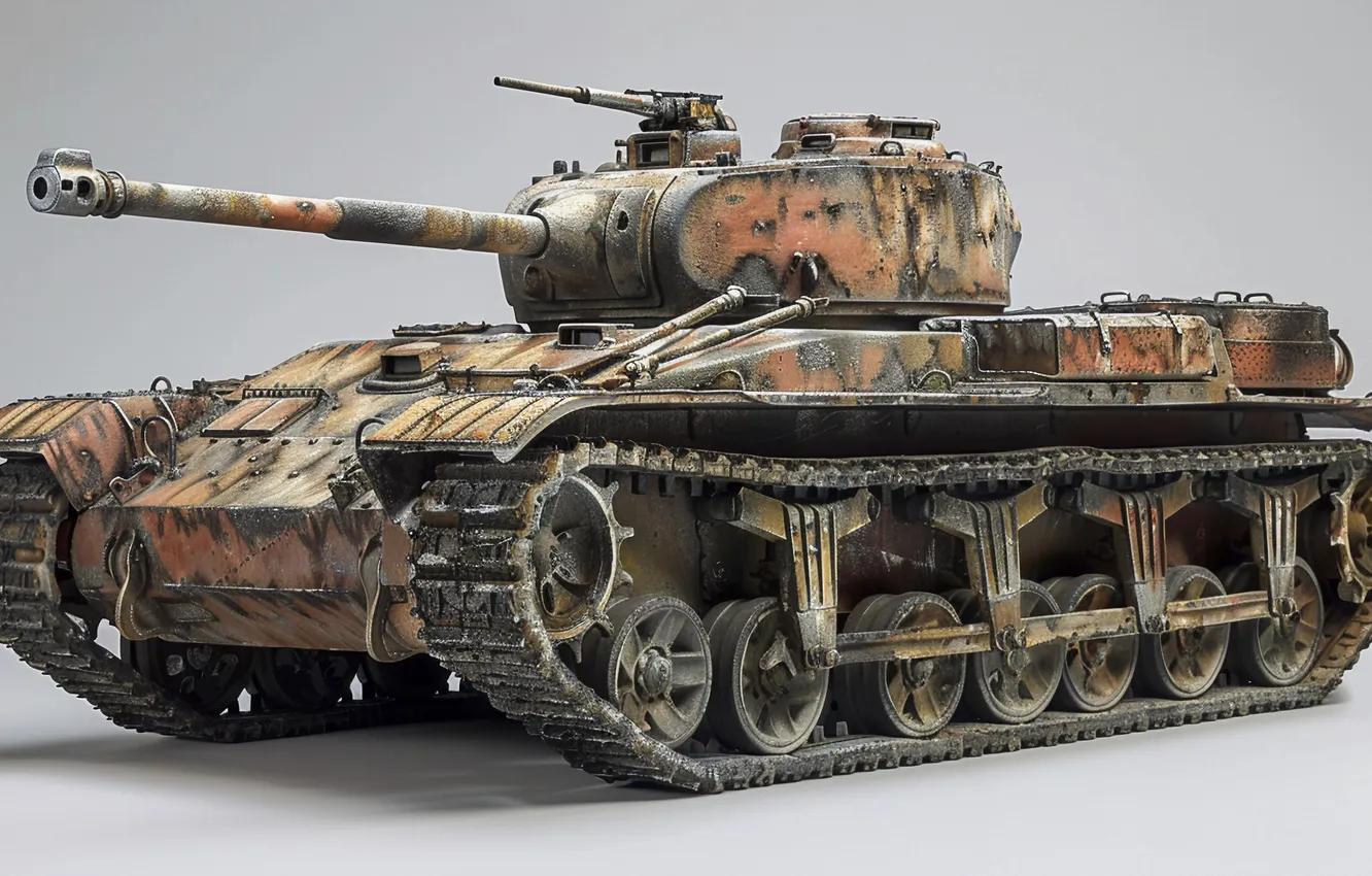 Photo wallpaper tank, trunk, light background, digital art, AI art, The Art of Artificial Intelligence, neural network