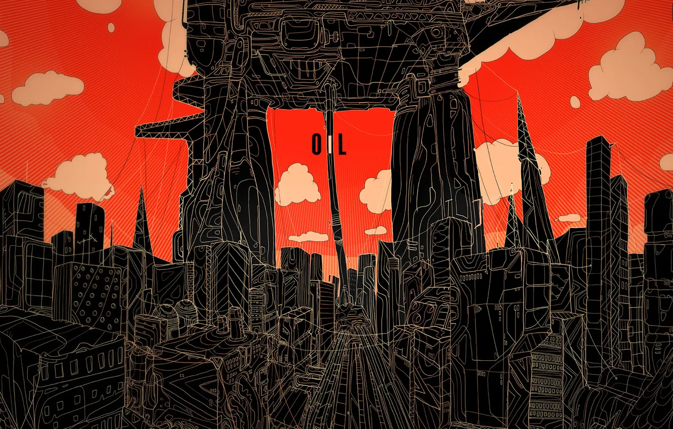 Photo wallpaper the sky, line, the city, style, photo, creative, the inscription, Wallpaper