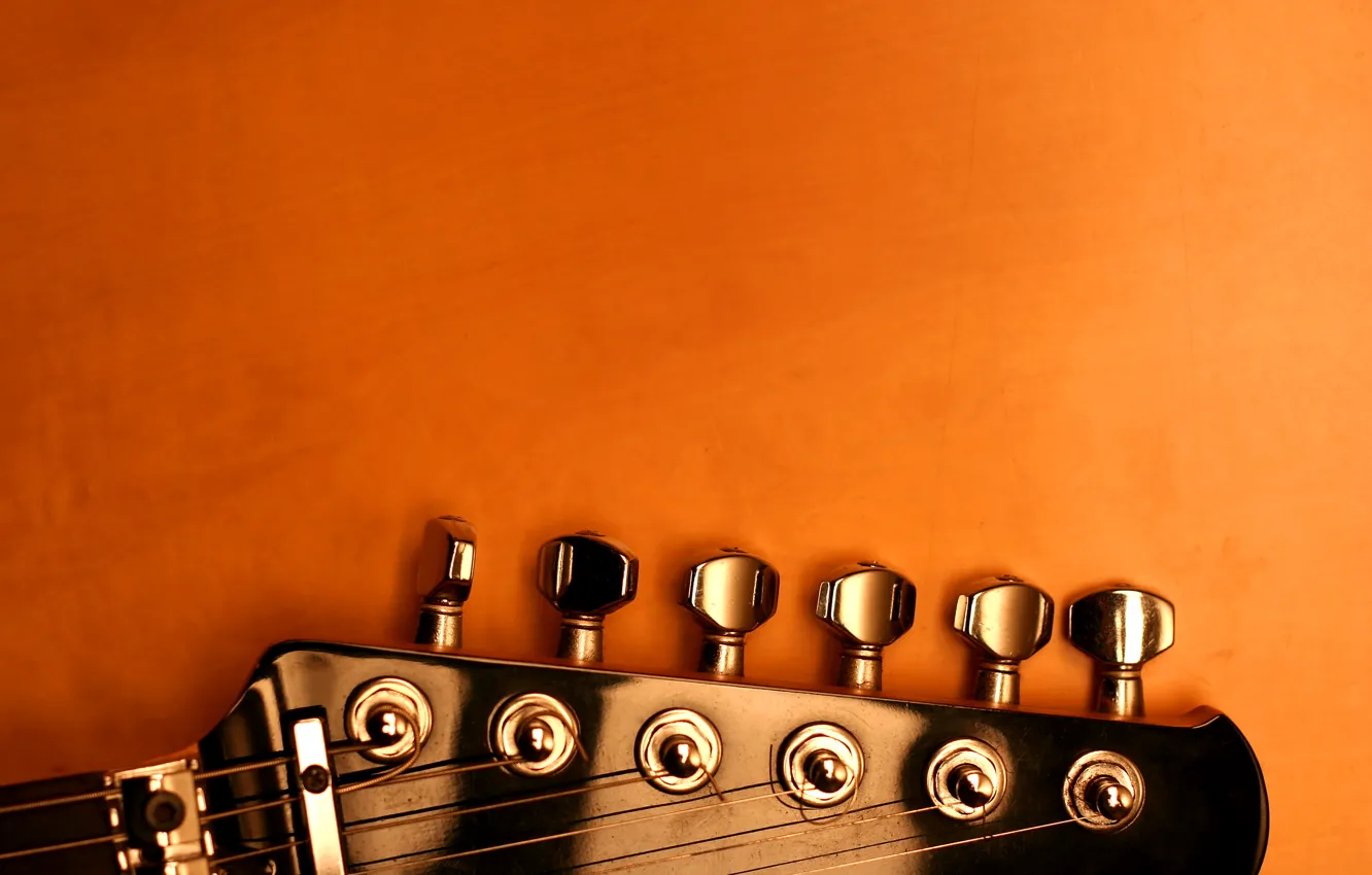 Photo wallpaper guitar, strings, pick